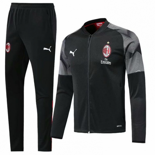 AC Milan 18/19 Training Jacket Tracksuit Black With Pants